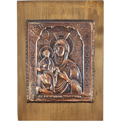 МЕДНА ИКОНА БОГОРОДИЦА ТРОЕРУЧИЦА