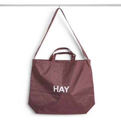 HAY Taška Grid Crossover Bag M Burgundy červená