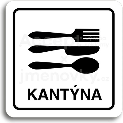 ACCEPT Piktogram kantýna II - bílá tabulka - černý tisk