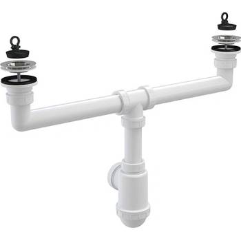 Image 1 of ALCA PLAST СИФОН ДВОЕН ЗА УМИВАЛНИК 1 1/2 ф50х40 А448Р alcaplast (А448Р)