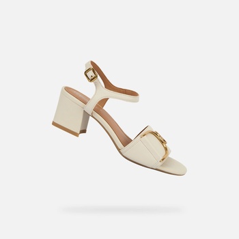 Geox Кремави дамски сандали Geox New Eraklia 50 Geox | Byal | ЖЕНИ | 36