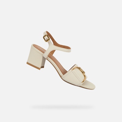 Geox Кремави дамски сандали Geox New Eraklia 50 Geox | Byal | ЖЕНИ | 36