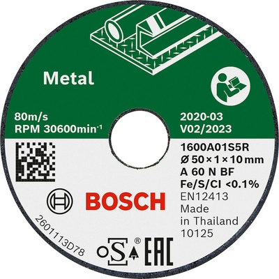 Bosch Rezací kotúč Expert for Inox rovný, pr. 50 mm, 3 ks 1600A01S5Y