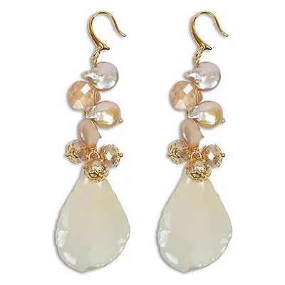 Dannyra Обици с листенца от естествена орхидея, кристали Swarovski и седеф Oh, My Lovely Lady Dannyra Jewels