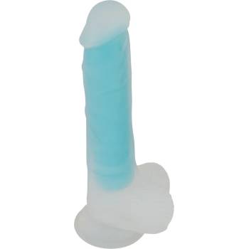 Image 1 of You2Toys Glow in the Dark Silicone Dildo Blue