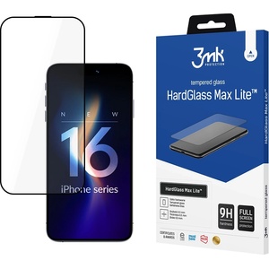 3mk Protection Протектор за iPhone 16 Pro / iPhone 17 - 3mk - Закален протектор за екран HardGlass Max Lite - Черен