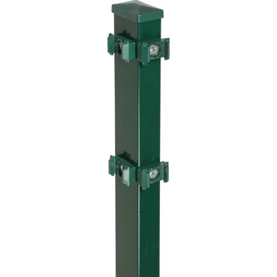 Rohový plotový stĺpik pre dvojité zvárané pletivo zelený 4 cm x 6 cm x 140 cm