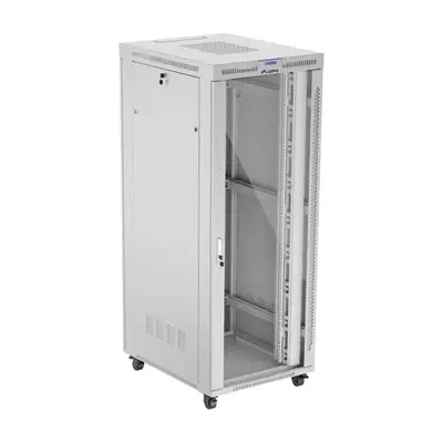 Lanberg Комуникационен шкаф, Lanberg rack cabinet 19" free-standing 42U/800x1000 (flat pack) with glass door lcd grey v2 (FF01-8042-12SL)