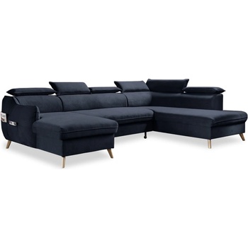 Miuform Тъмносин кадифен U-образен ъглов диван (десен ъгъл) Sweet Harmony - Miuform (835MO242)