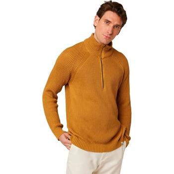 Peregrine Felix Quarter Zip Jumper - Amber - XL Памучна водолазка с цип Пуловери с цип