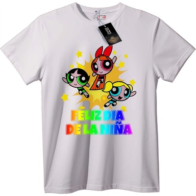 NOONEBRAND Тениска Powerpuff Girls Щастлив Ден на Момичетата - 4XL, White