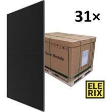 Elerix ESM-580T Solární panel monokrystalický 580Wp 144 článků IP68 half-cut N-Type TOPCon celočerný SVT35338 paleta 31ks