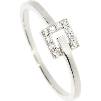 Zlatnictví Helios Prsten z bílého zlata se zirkony B55063