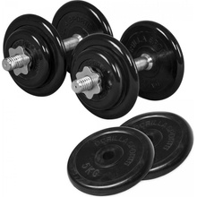 Gorilla Sports Súprava jednoručných činiek pogumovaná 30 kg
