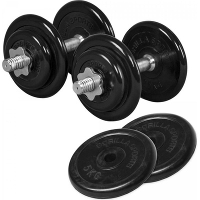 Gorilla Sports Súprava jednoručných činiek pogumovaná 30 kg