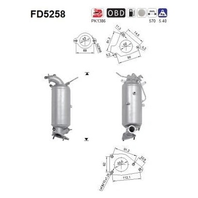 Filtr sazových částic, výfukový systém AS FD5258