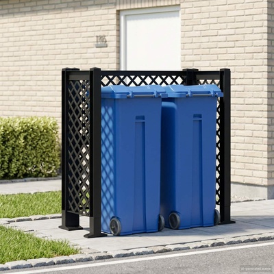 vidaXL Решетка за боклук Антрацит 123 x 47 x 114 см ПП (42041758)