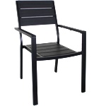 Mira-N HORECANO Стол с подлакътник PLASTIC WOOD ЧЕРЕН 58x55.5xh88.5 см (YC-051) (0195342)