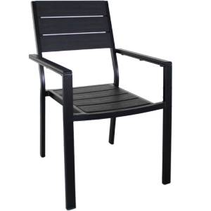 Mira-N HORECANO Стол с подлакътник PLASTIC WOOD ЧЕРЕН 58x55.5xh88.5 см (YC-051) (0195342)