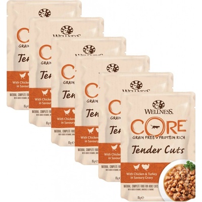 Wellness Core Tender Cuts kuře & krůta 6 x 85 g