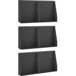 vidaXL Задържащи стени 6 бр. 40 x 12 x 50 см Стомана Черно (3449149)