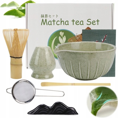 žiadna značka BAMBUSOVÁ DARČEKOVÁ SÚPRAVA NA ČAJ MATCHA: CHASHAKU, METLIČKA, LYŽIČKA