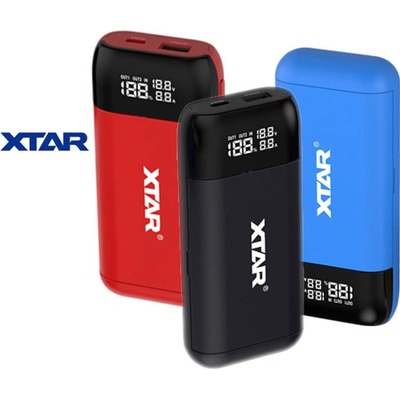 XTAR Hybridní nabíječka baterií / powerbanka PB2S Černá
