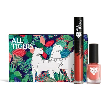 All Tigers Комплект All Tigers: Natural & Vegan Течно червило 683 Make Your Mark 8 ml + Natural & Vegan Vegan Лак за нокти 196 Take Your Chance 11 ml