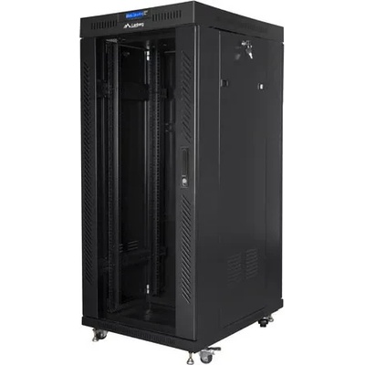 Lanberg Комуникационен шкаф Lanberg 19 27U (800x1000), Свободно стоящ, LCD панел, Черен | FF01-8027-12BL (FF01-8027-12BL)