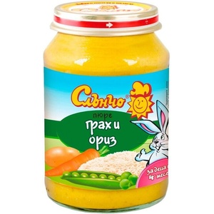 Слънчо пюре грах и ориз - 190 г