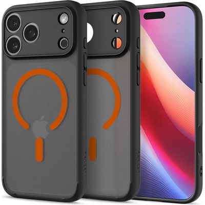 Spigen Хибриден кейс с висока степен на защита с MagSafe за iPhone 17 Pro Max - Spigen Ultra Hybrid MagSafe Case (черен-оранжев) (ACS10482)