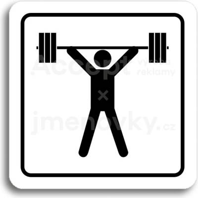 ACCEPT Piktogram fitness VI - bílá tabulka - černý tisk