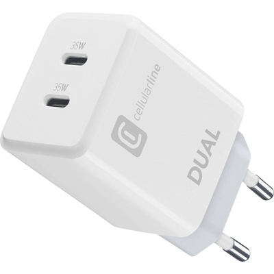 Cellularline Адаптер за зарядно 220v pd 2 usb-c 35w