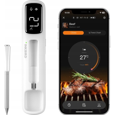 Kuchyňský teploměr se sondou Inkbird pro steaky, maso, bezdrátový gril
