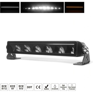  34.5 cm / 14 Инча 12V - 24V Висококачествен Led Bar Лед Бар Диоден Прожектор с бяла и оранжева габаритна светлина DRL мъ