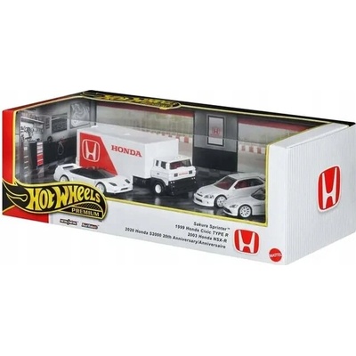 Mattel Hot Wheels prémiové diorama sada 4 autíček Honda JBM08