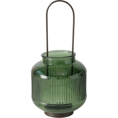 Boltze Home Skleněný svícen na čajové svíčky, 29 cm, ZENOR zelený