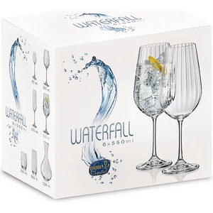 Bohemia royal & crystalite Чаша за вино Bohemia Royal Waterfall 550ml, 6 броя