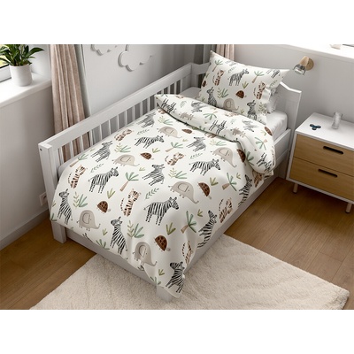 povlečení do postýlky Renforcé JUNGARI krémové 45 x 65 cm 90 x 140 cm