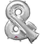Amscan Мини фолиев балон символ & сребърен 33см
