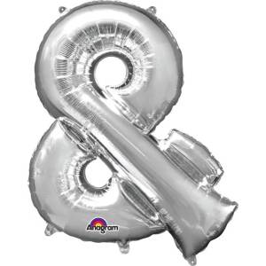 Amscan Мини фолиев балон символ & сребърен 33см