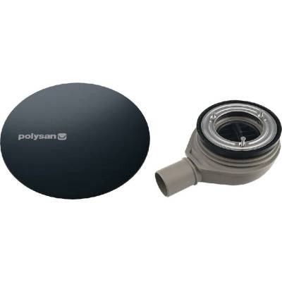 Polysan - Vaničkový sifón Mirai, priemer 90 mm, s krytkou, gun metal 72730GM