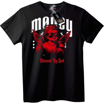 NOONEBRAND Тениска Парично ангелче, благословено от Бога - 7XL, Black