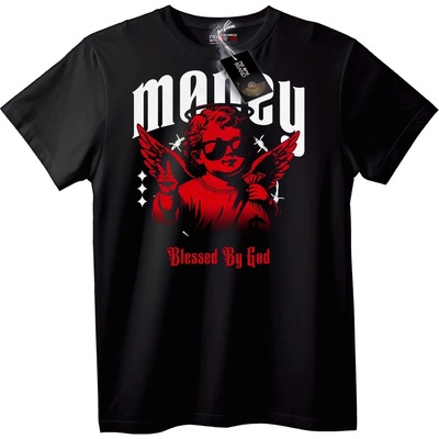 NOONEBRAND Тениска Парично ангелче, благословено от Бога - 7XL, Black