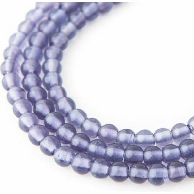 Sklenené Mala koráliky 6mm/17cm tmavofialové - 150 ks