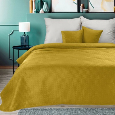Mondo Italia Sametový přehoz na postel Luiz5 okrový new Okrová 200x220 cm