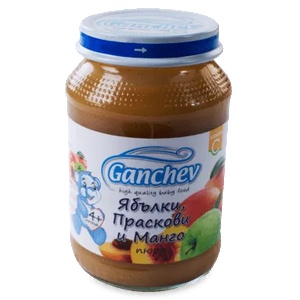 Ганчев пюре Ябълки, праскови и манго
