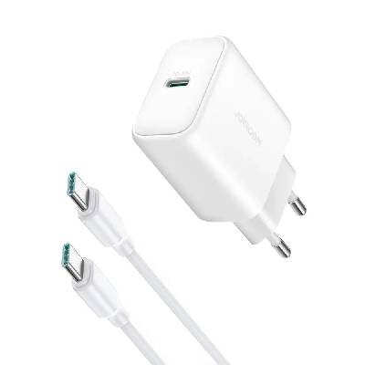 Зарядно с кабел Joyroom JR-TCF24, USB-C, PD, 30W, QC, SFC, USB-C, 1m, бяло (JR-TCF24_SET)