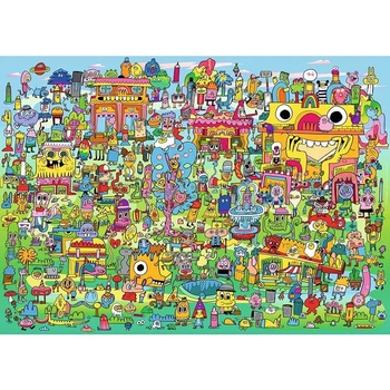 Image 1 of Heye - Puzzle Doodle Village - 1 000 piese