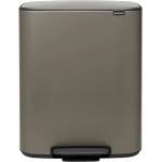 Brabantia Кош за смет Brabantia Bo Pedal 60L, Platinum (1003184) - topmall